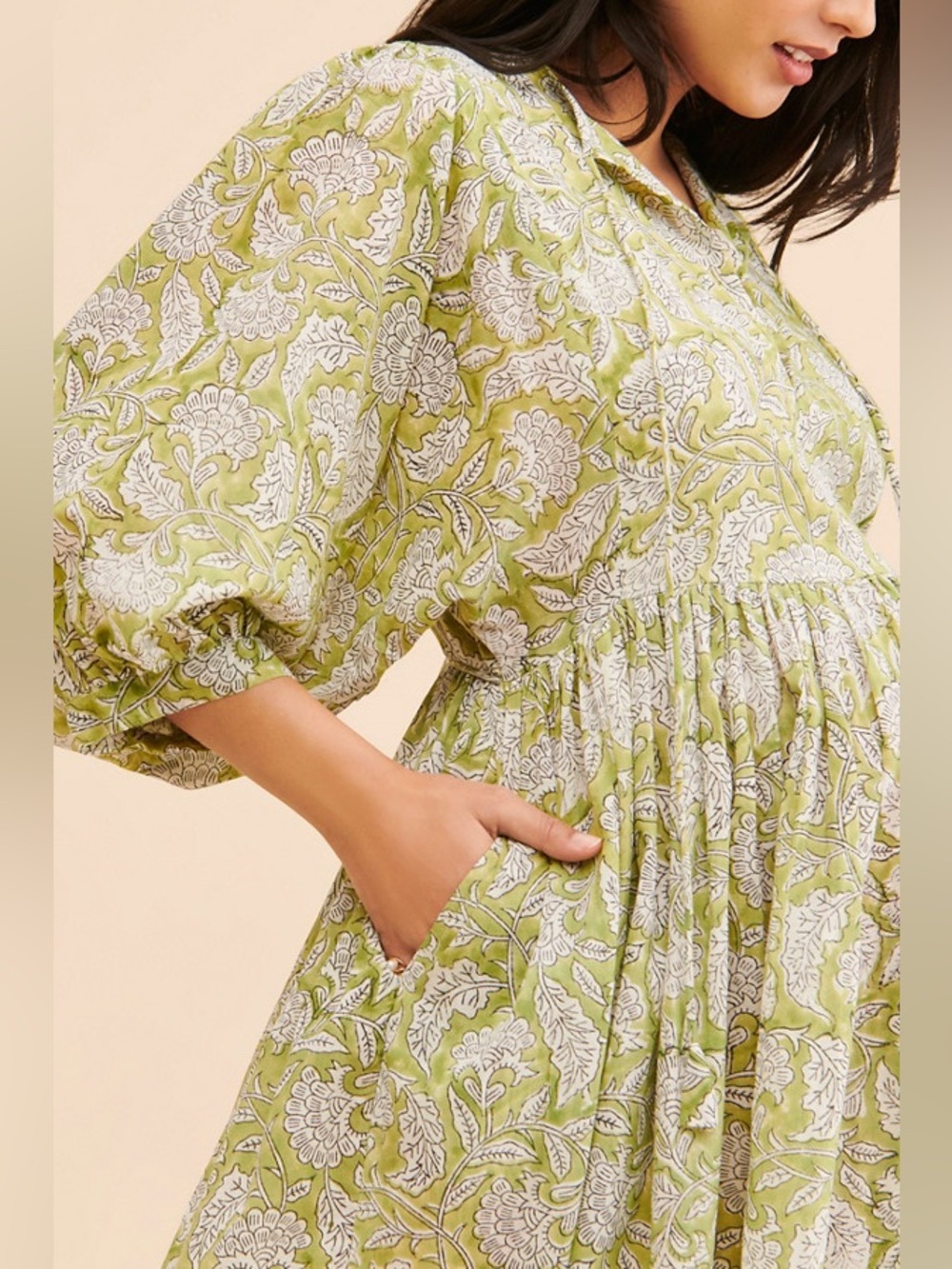 ANTHROPOLOGIE BEACHWOOD the Label Maternity Goa Midi Dress Sz: M/L
